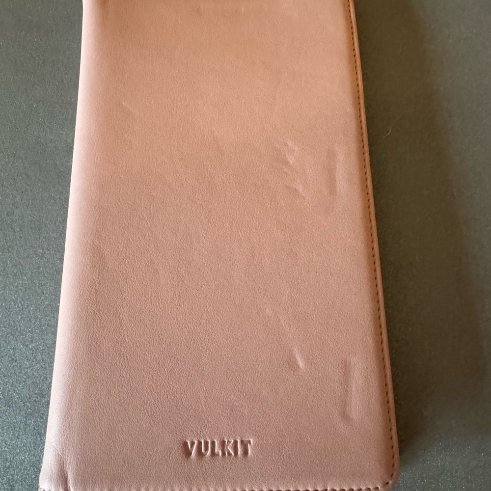 Pink Vulkit Leather Passport Holder Wallet